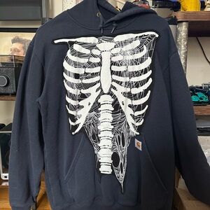 Carhartt Men's Navy Skeleton Graphic Hoodie